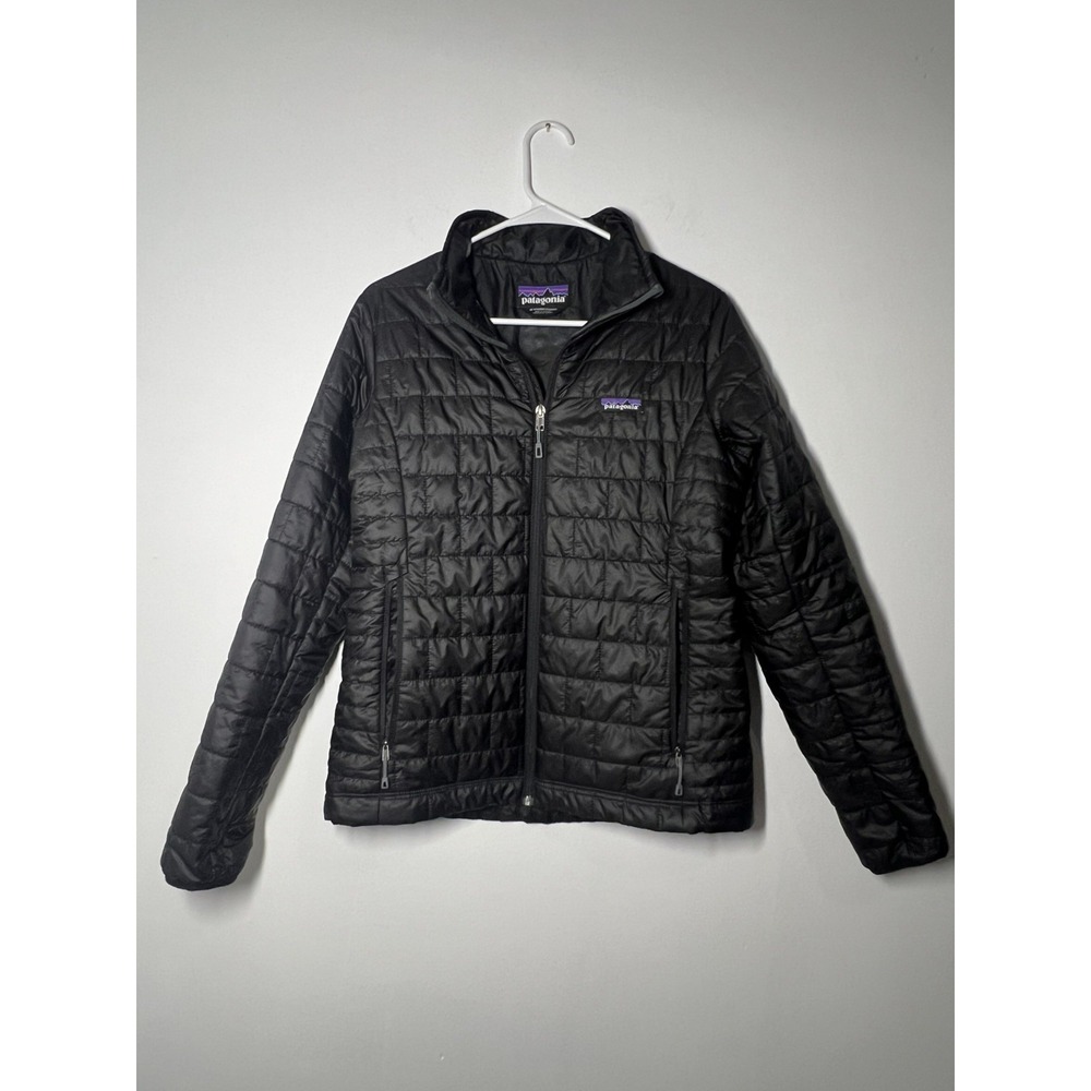 Patagonia Women's Black Nano Full Zip Puffer Jacket Coat - Size Medium, EUC - Picture 4 of 8
